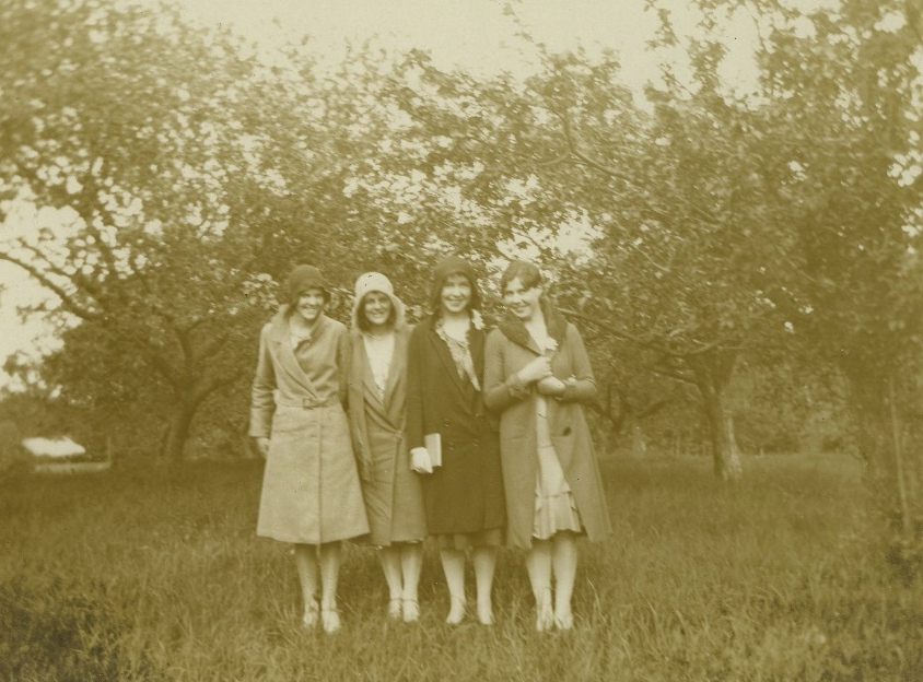 Four women, with Dolina, Adeline and Margt. Ross named