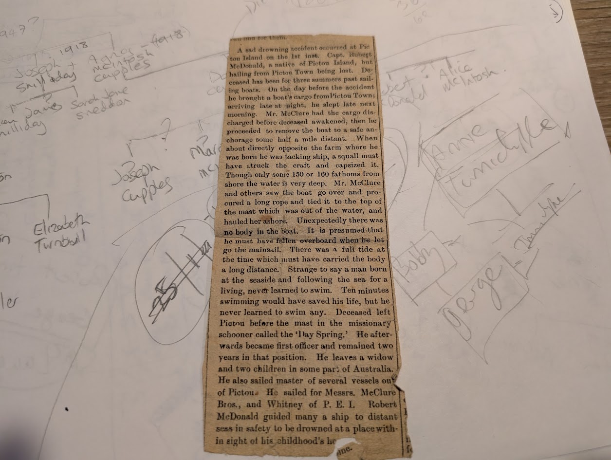 Newspaper clipping concerning Robert McDonald